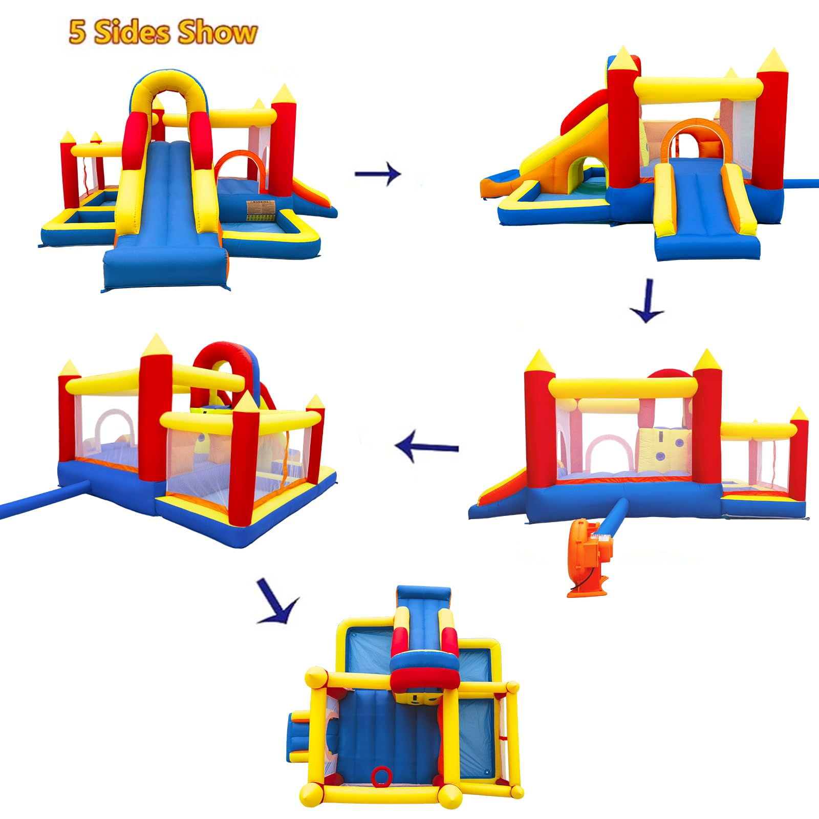 9-in-1 Inflatable Bounce House with Slide