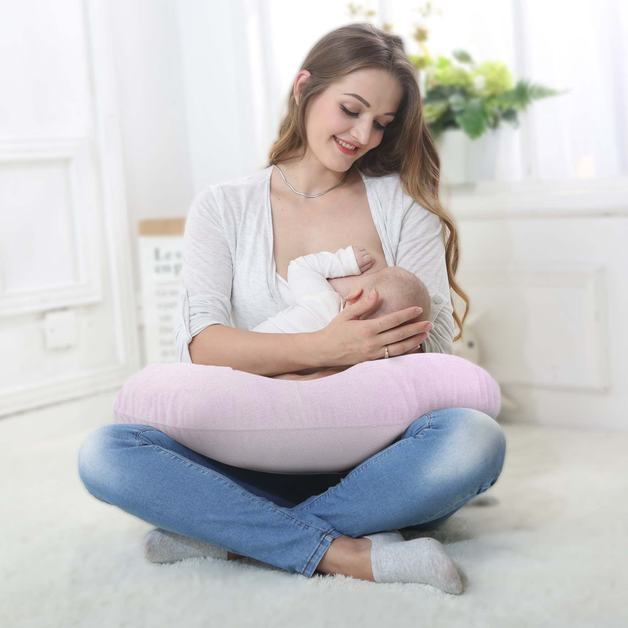 Nursing Pillow, Breastfeeding Pillow with Removable Cotton Cover