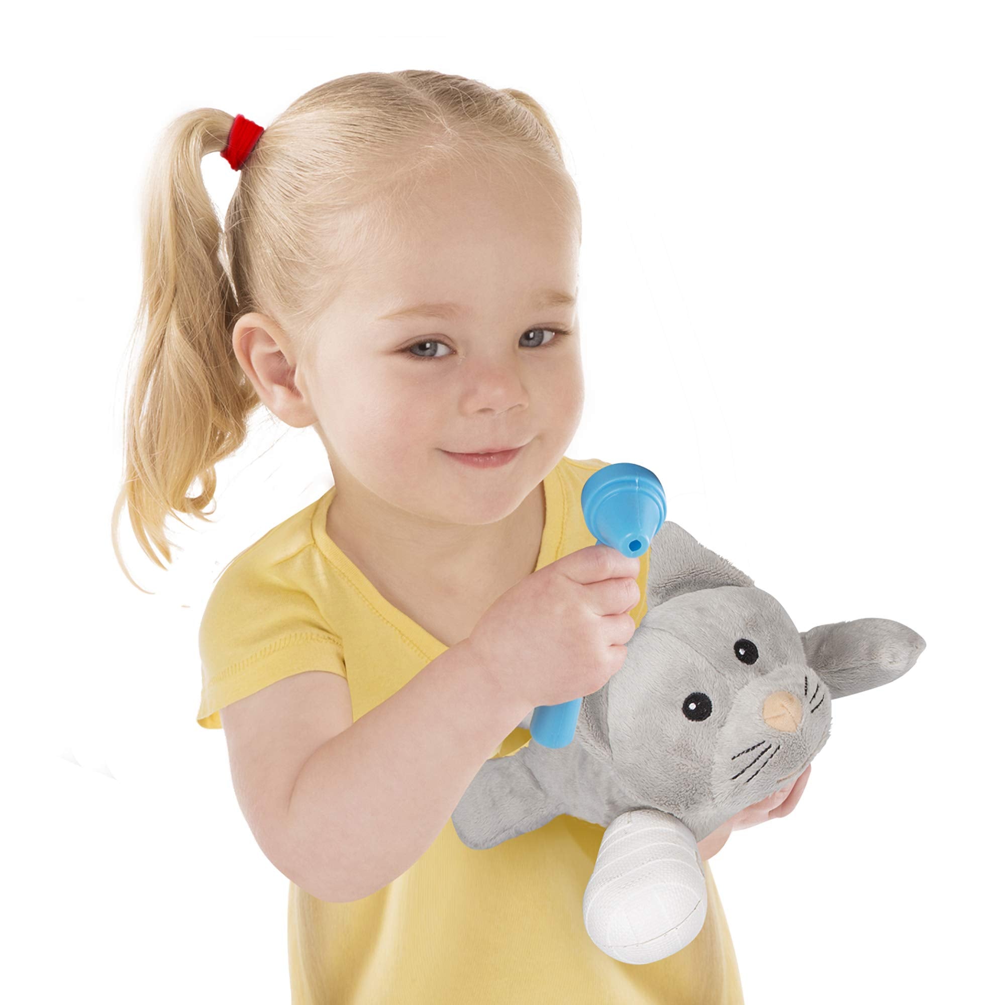 Examine and Treat Pet Vet Pretend Play Set with Plush Dog and Cat (24 Pcs) K
