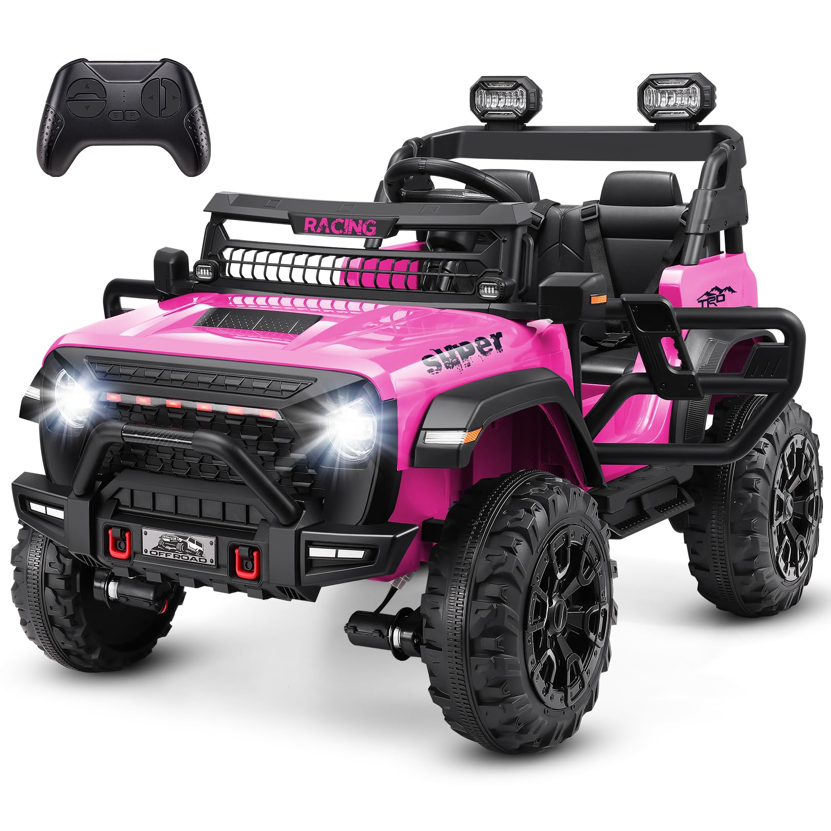 24V Ride on Toys for Big Kids, 2 Seater Power Car Wheels with Remote Control