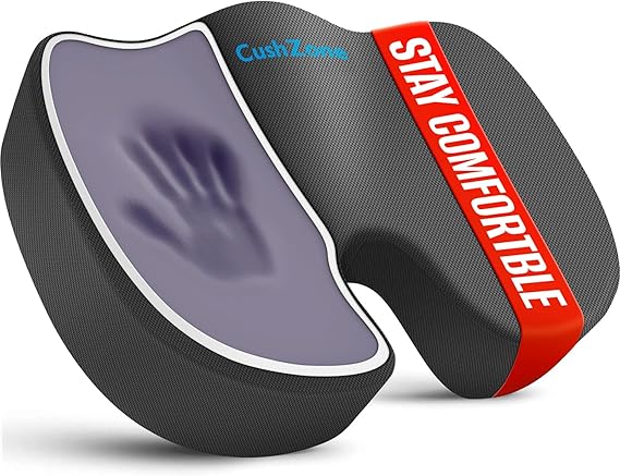 Ergonomic Memory Foam Seat Cushion with Non-Slip Base