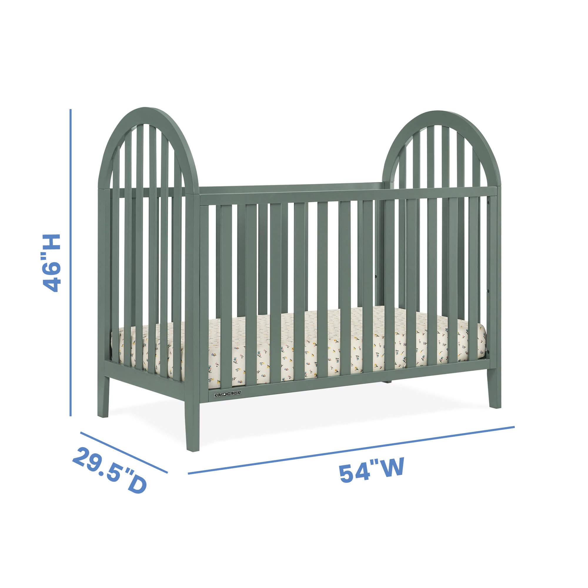 4-in-1 Convertible Crib with Adjustable Mattress Height