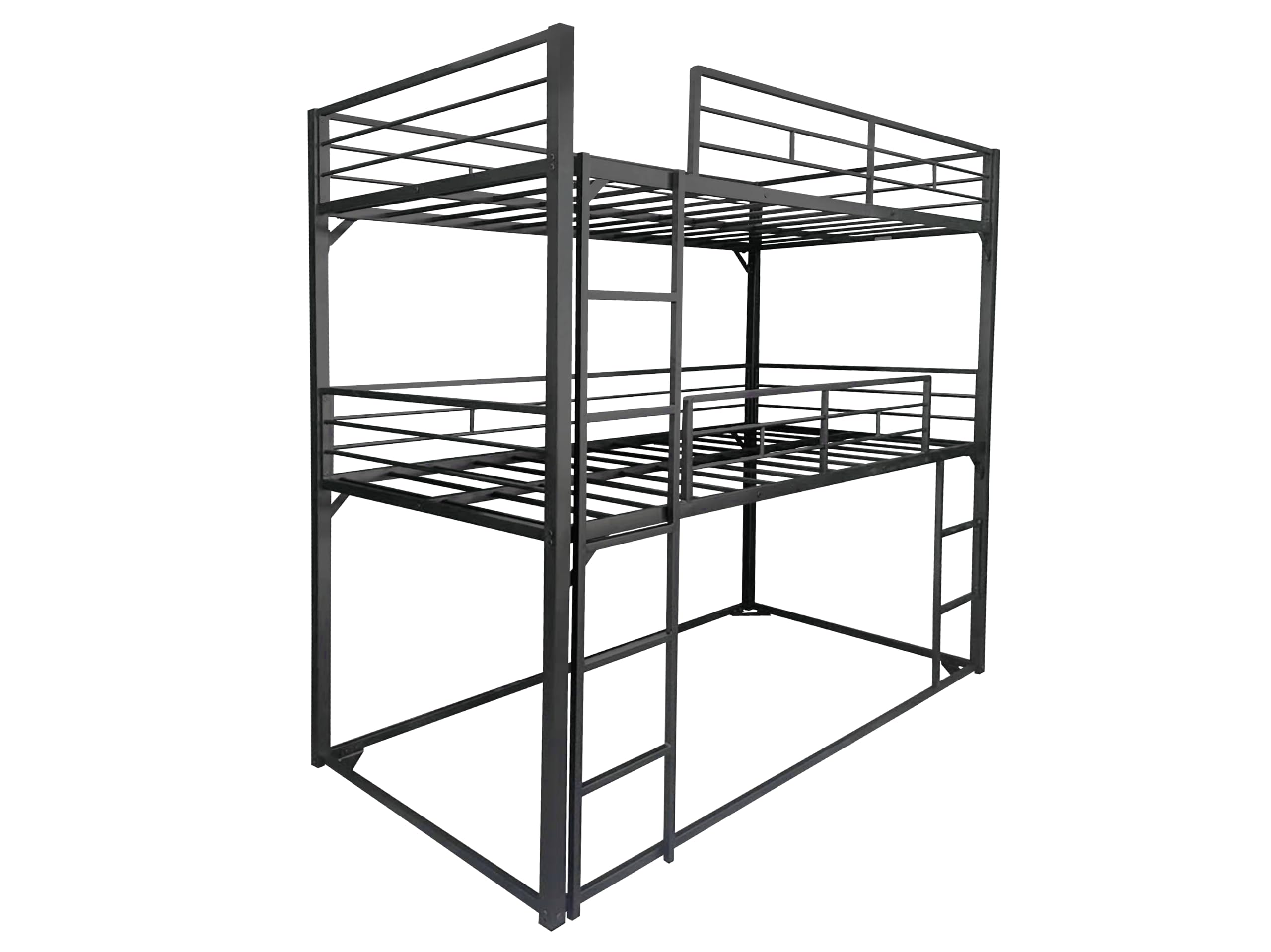 Triple Bunk Bed with Ladder for Kids and Adults
