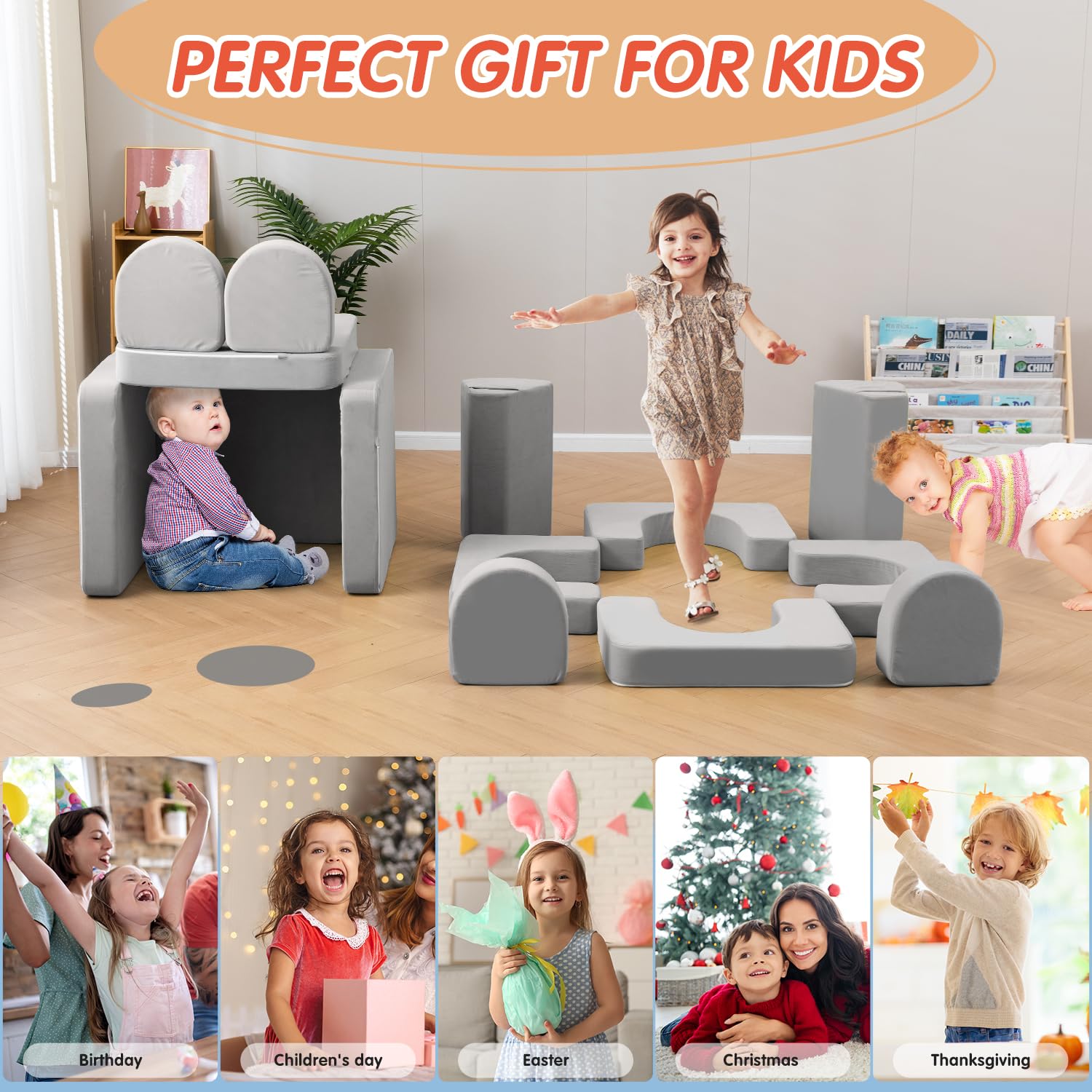 Modular Kids Play Couch with 1000+ Assembly Options