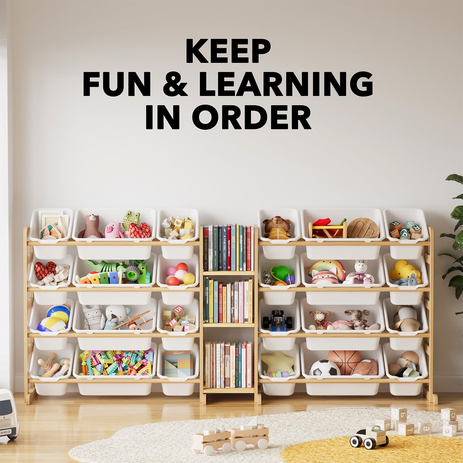 Large Toy Storage Organizer with 24 Bins and 3 Shelves