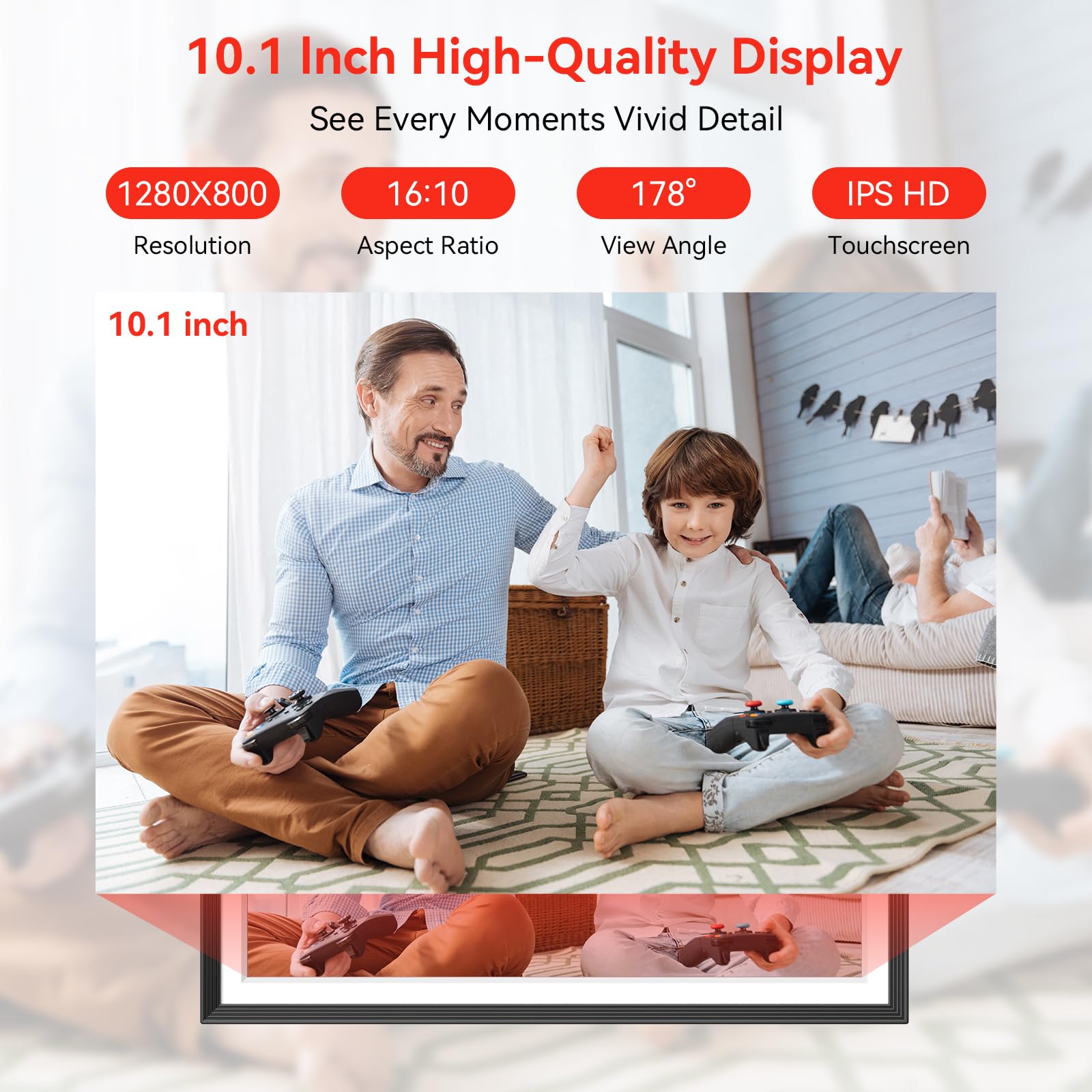 QOCEN Frameo 10.1 inch Digital Picture Frame, Smart WiFi Digital Photo Frame with 32G Memory, HD Touch Screen, Auto-Rotate, Slideshow, Easy Setup, Share Photos and Videos Anywhere
