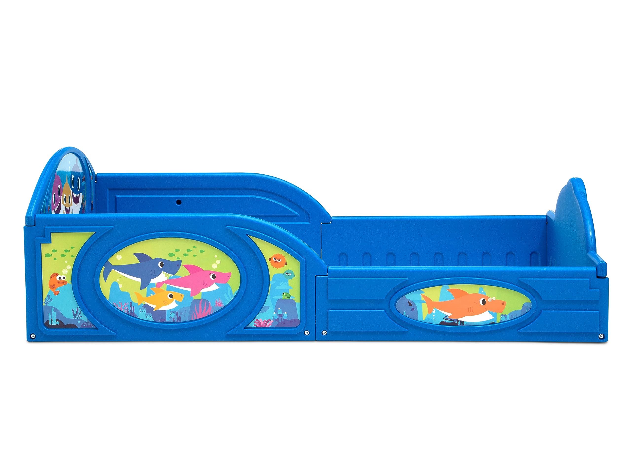 Baby Shark Sleep and Play Toddler Bed with Guardrails