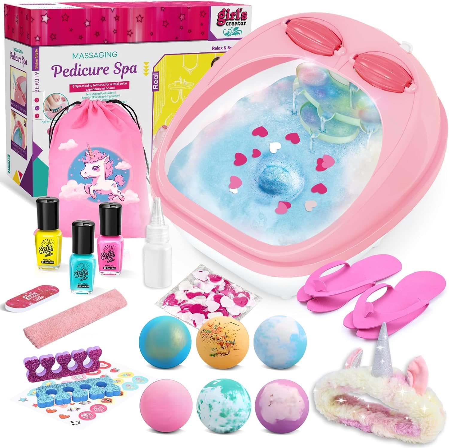 Spa Day Gift Set for Girls, Christmas Birthday Gift Nail Art Salon Sensory Beads Foot