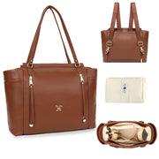 Diaper Bag Tote Leather Diaper Bag Backpack, Large Capacity Mommy