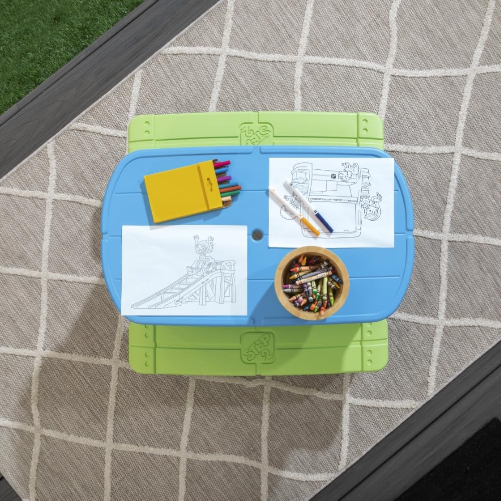 Kids Picnic Table with Umbrella for Outdoor Indoor Use