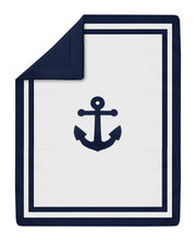 Designs Nautical Anchor Baby Boy or Girl Nursery Crib Bedding Set - 4 Pieces - Navy Blue and White Gender Neutral