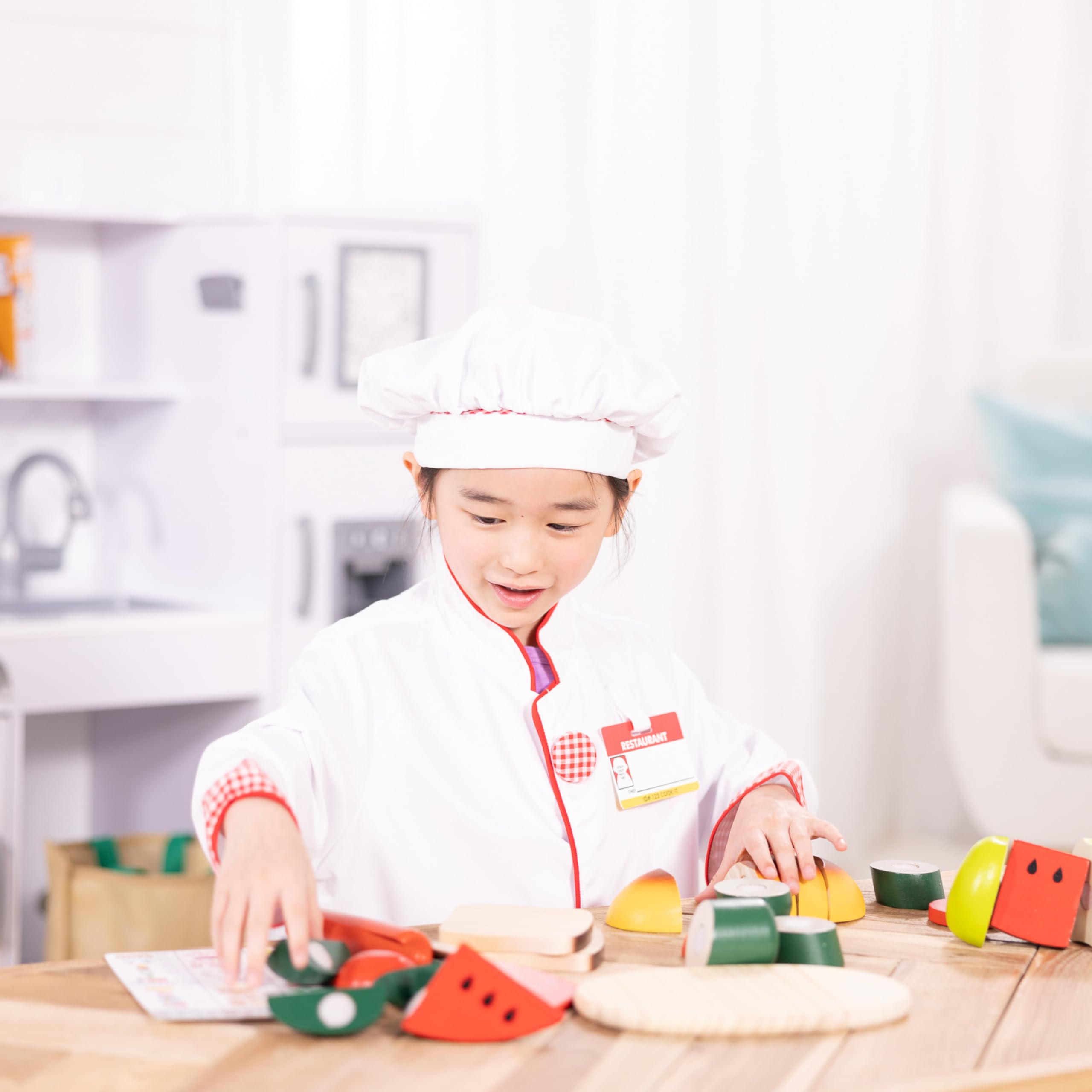 Chef Role Play Costume Dress -Up Set With Realistic Accessories Pretend