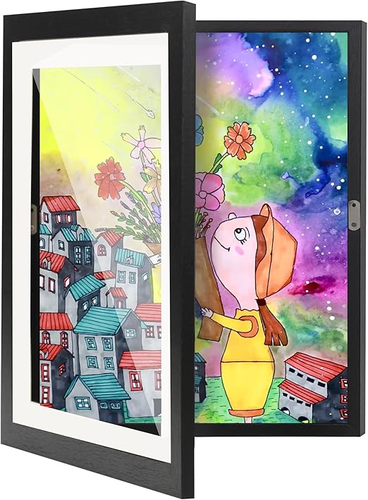 Changeable Kids Art Display Frames 8.5x11 Wall Gallery - 4 Pack Front Loading