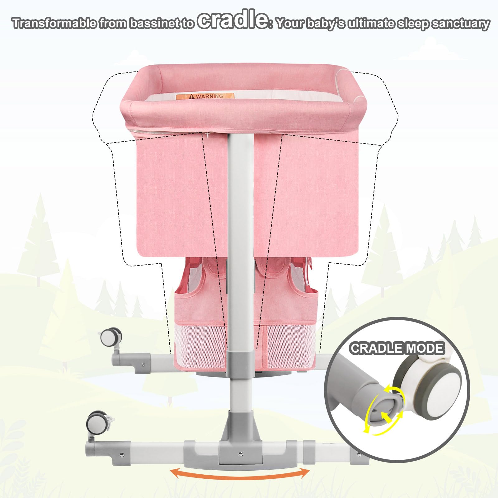 Baby Bassinet Bedside Sleeper with Diaper Changing Station