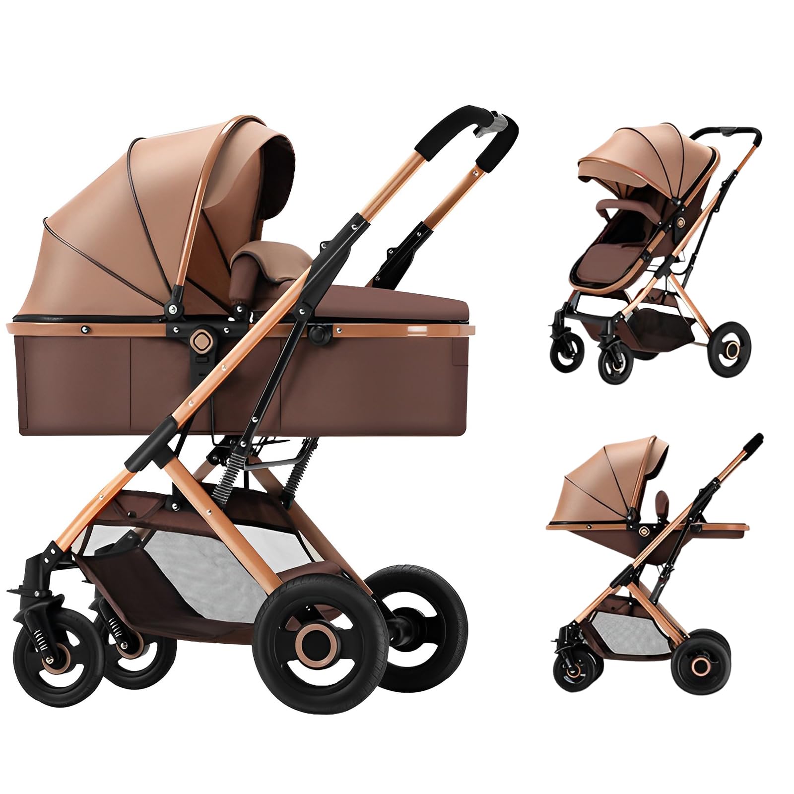 2 in 1 Convertible Baby Stroller Lightweight Stroller Newborn Reversible Foldable