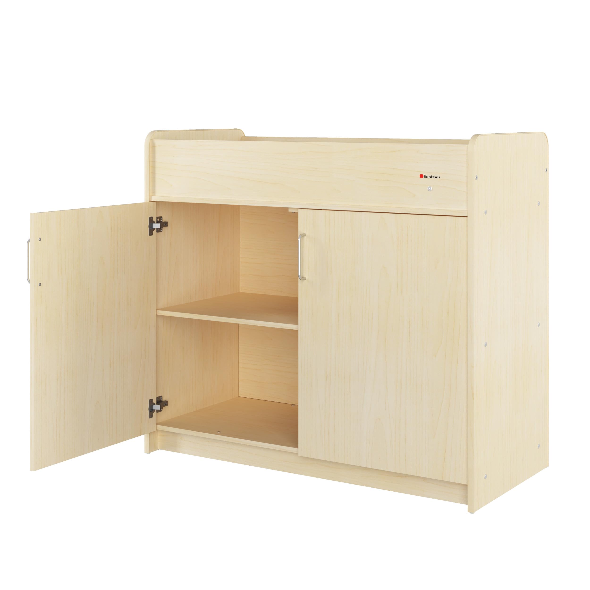 Daycare Changing Table with Storage Shelves and Safety Strap