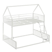 Bunk Bed Twin Over Full Size, House Bunk Bed Frame with Ladder