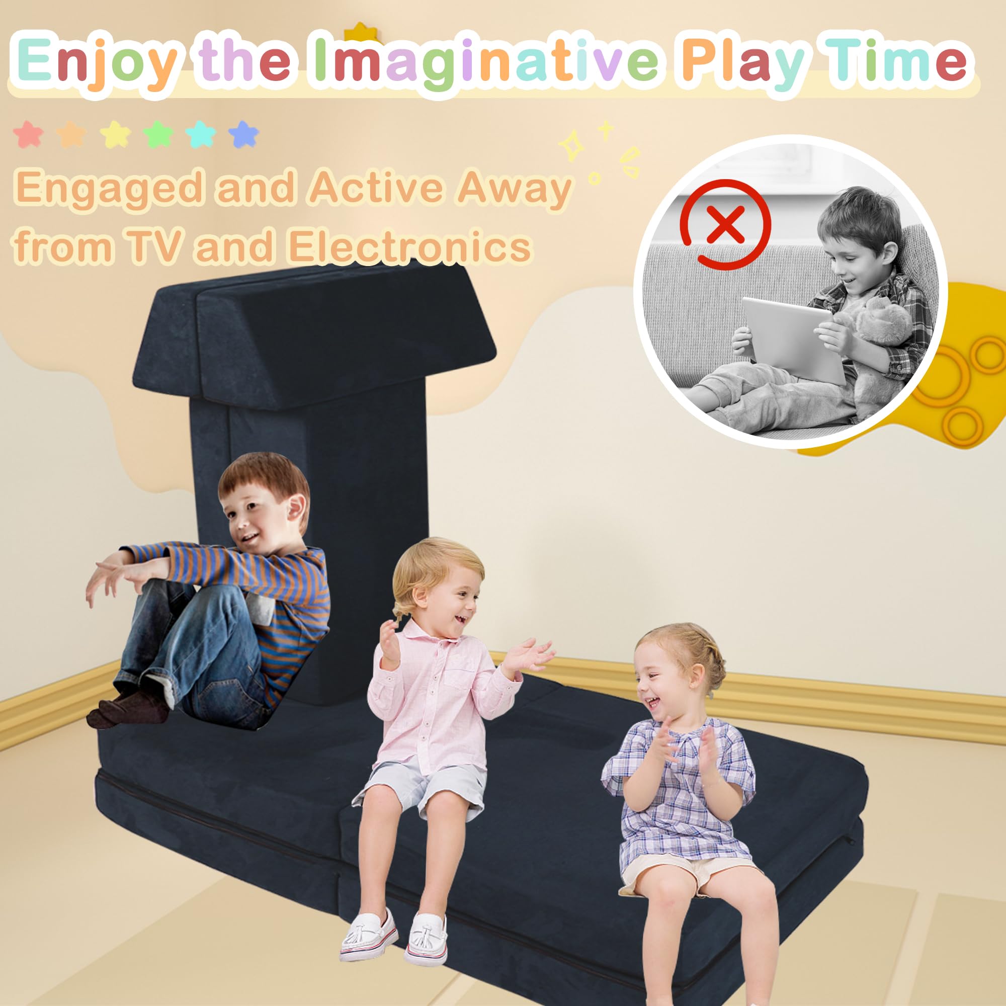 Modular Kids Play Couch 10-Piece Foam Sofa Set