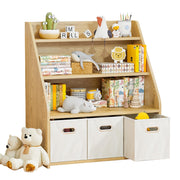 Kids Bookshelf and Toy Organizer, Wooden Kids Bookcase