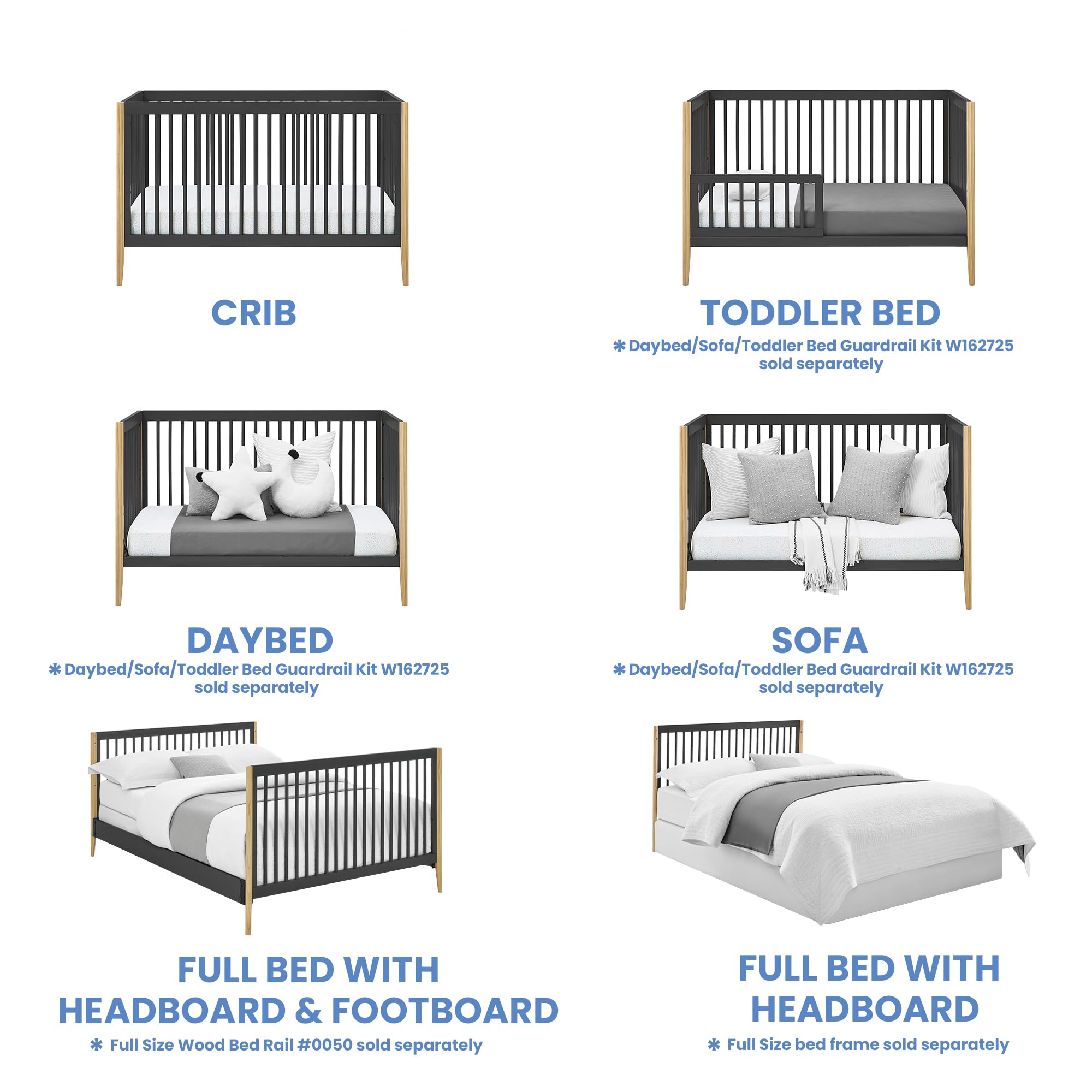 Casey 6-in-1 Convertible Crib - GREENGUARD Gold Certified