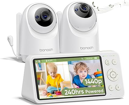 " 1440p Baby Monitor with Camera and Audio, No WiFi Baby Camera
