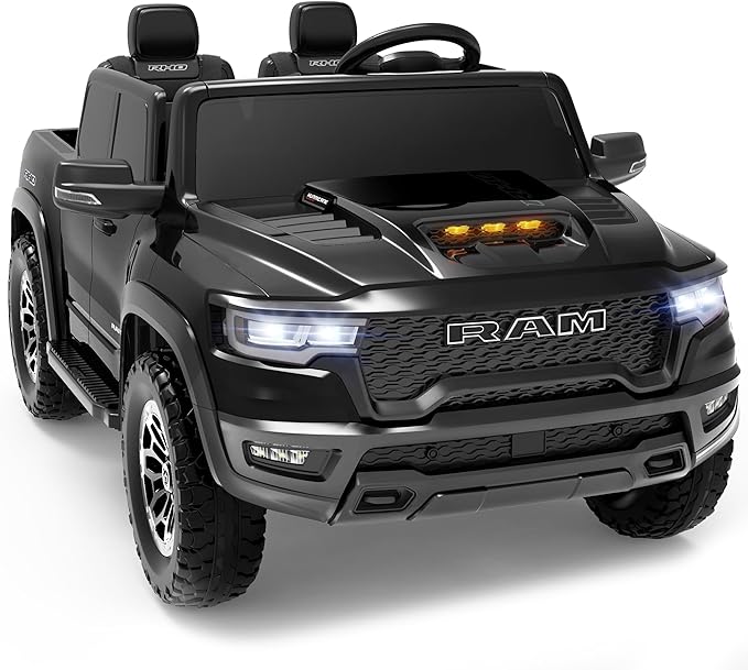 2 Seater Electric Car for Kids, Licensed RAM 1500 RHO 24V Ride on Truck w/Remote Control