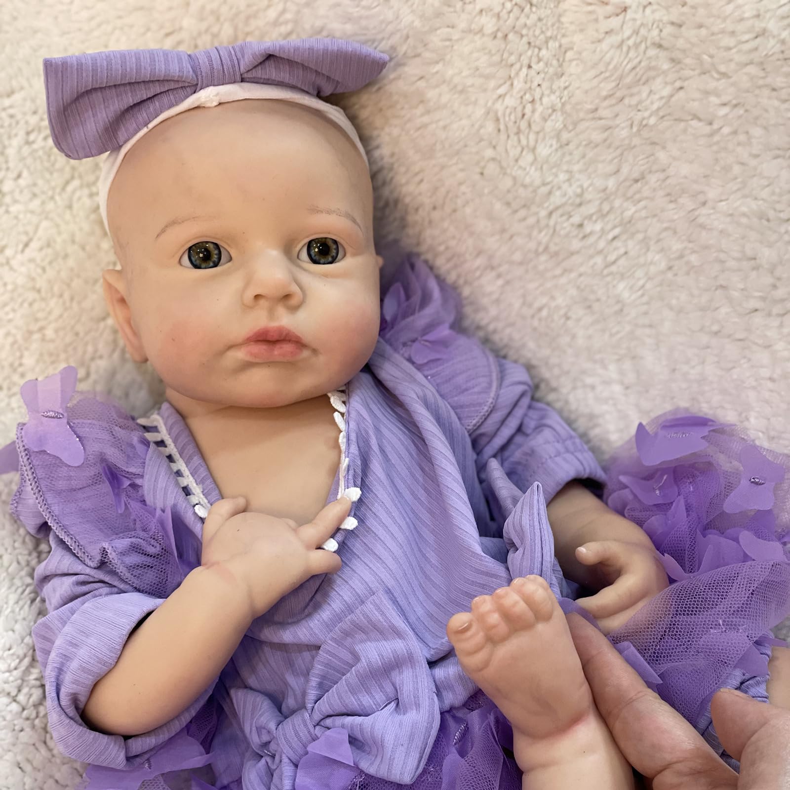 18 Inch Silicone Baby Doll Realistic Newborn, Soft Full Body Silicone Reborn Baby