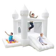 White Bounce House, House with Blower, Inflatable Bouncer, Children's Toy