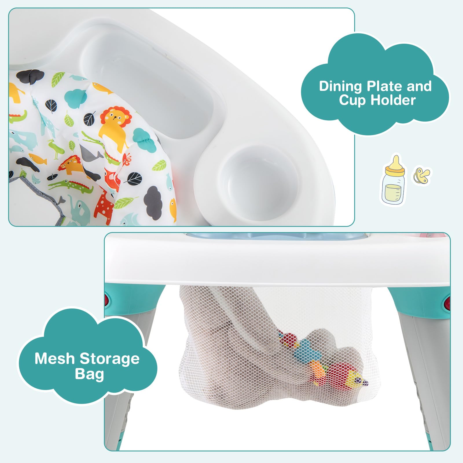 6-in-1 Baby Activity Center with Rotating Seat