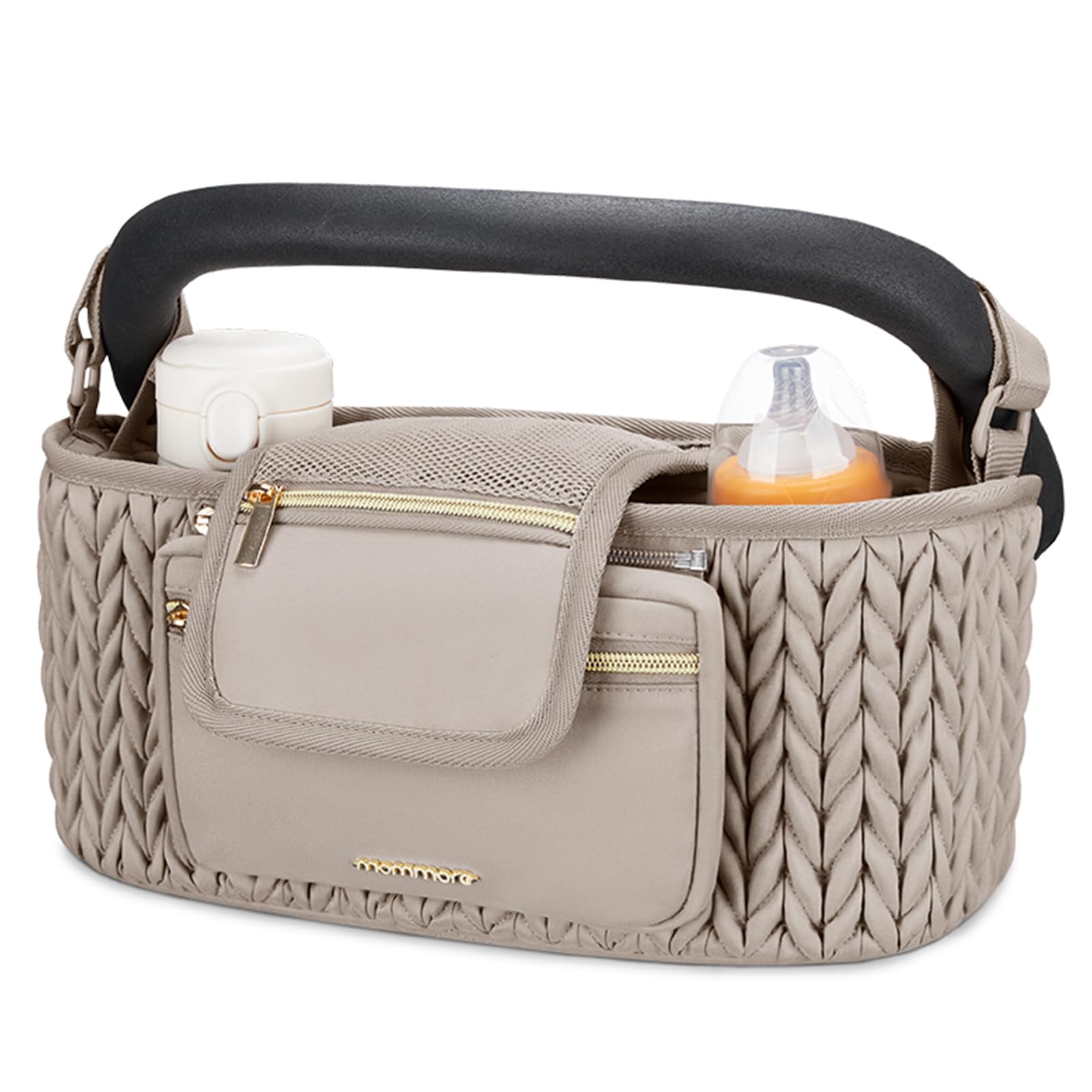 Stroller Organizer with Insulated Cup Holders, Adjustable Stroller Caddy