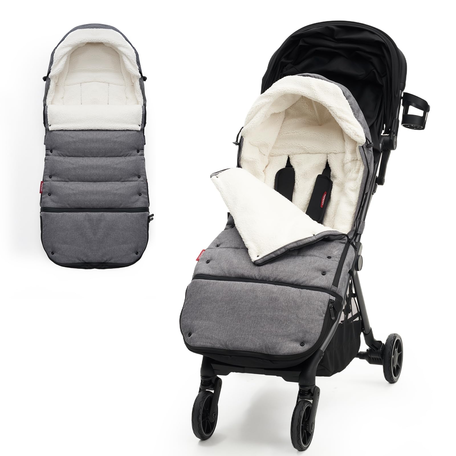 Universal Footmuff | Easily Attaches to Most Strollers | Ultra-Plush, Weather-Proof