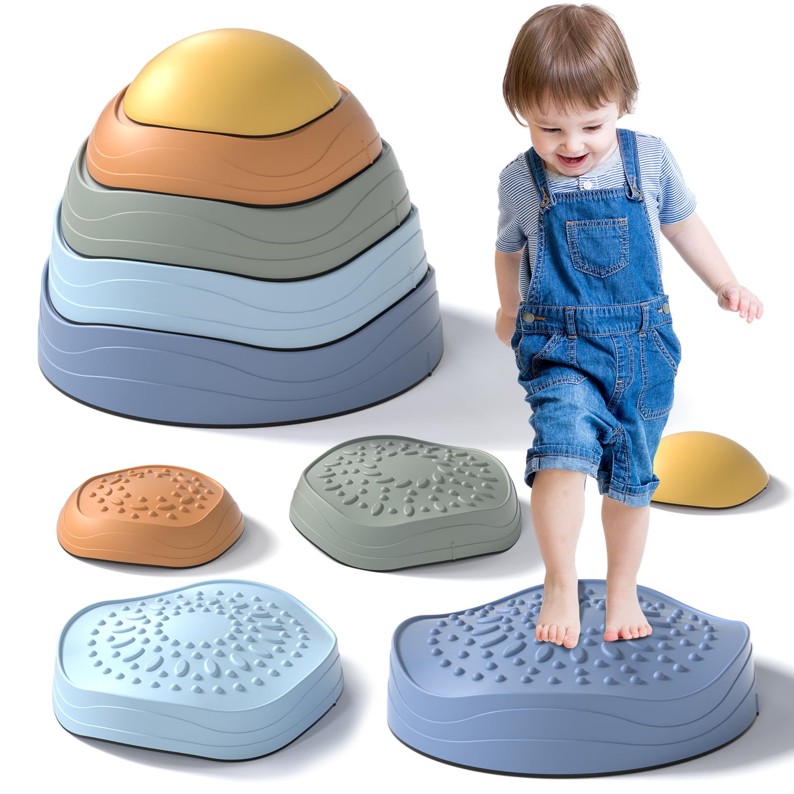 Stepping Stones for Kids, Non-Slip Toddler Stepping Stones, Indoor & Outdoor Toys