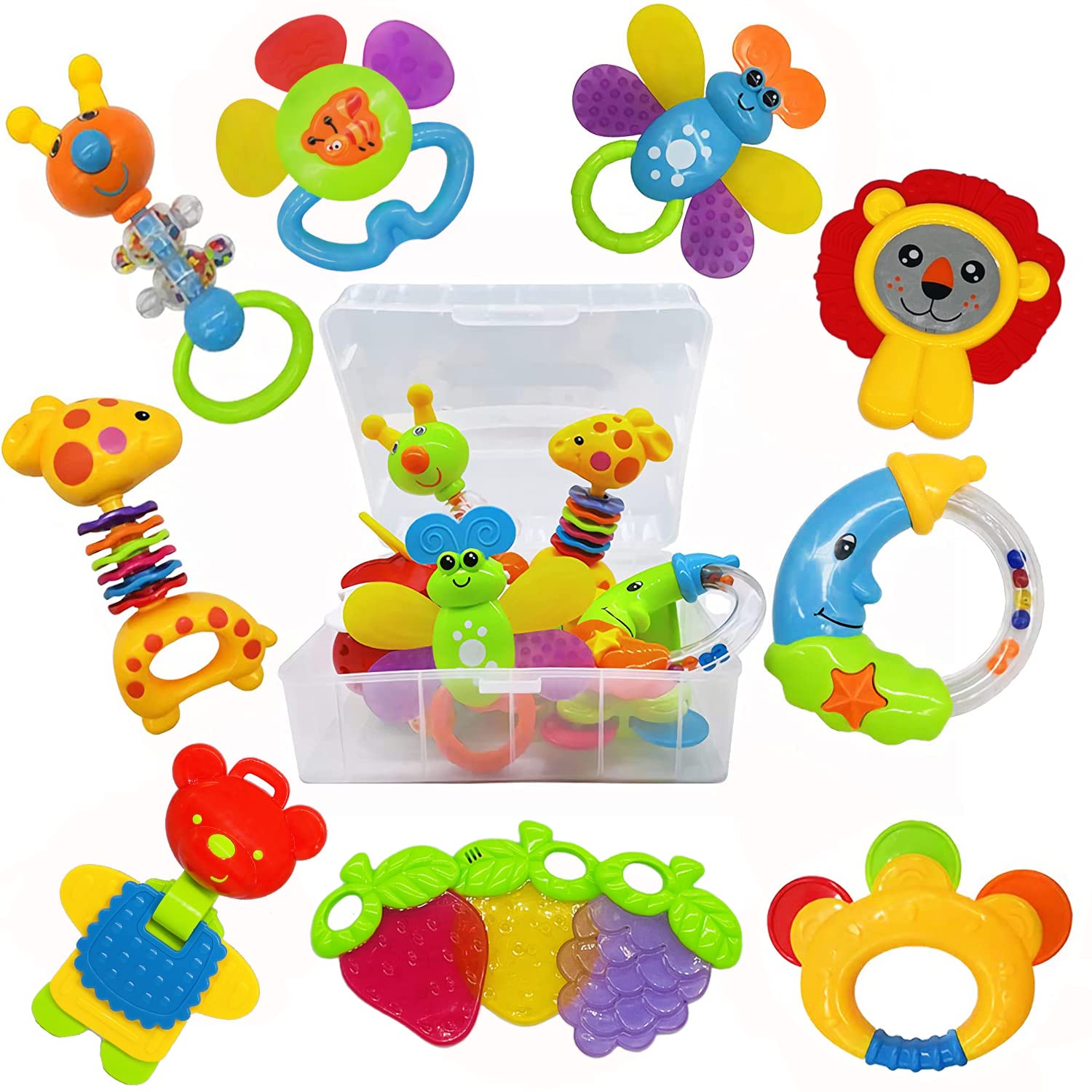 Baby Toys 0-6 Months Infant Toys 0-3 Months Infant Rattles Baby Rattle Teether Toy Set
