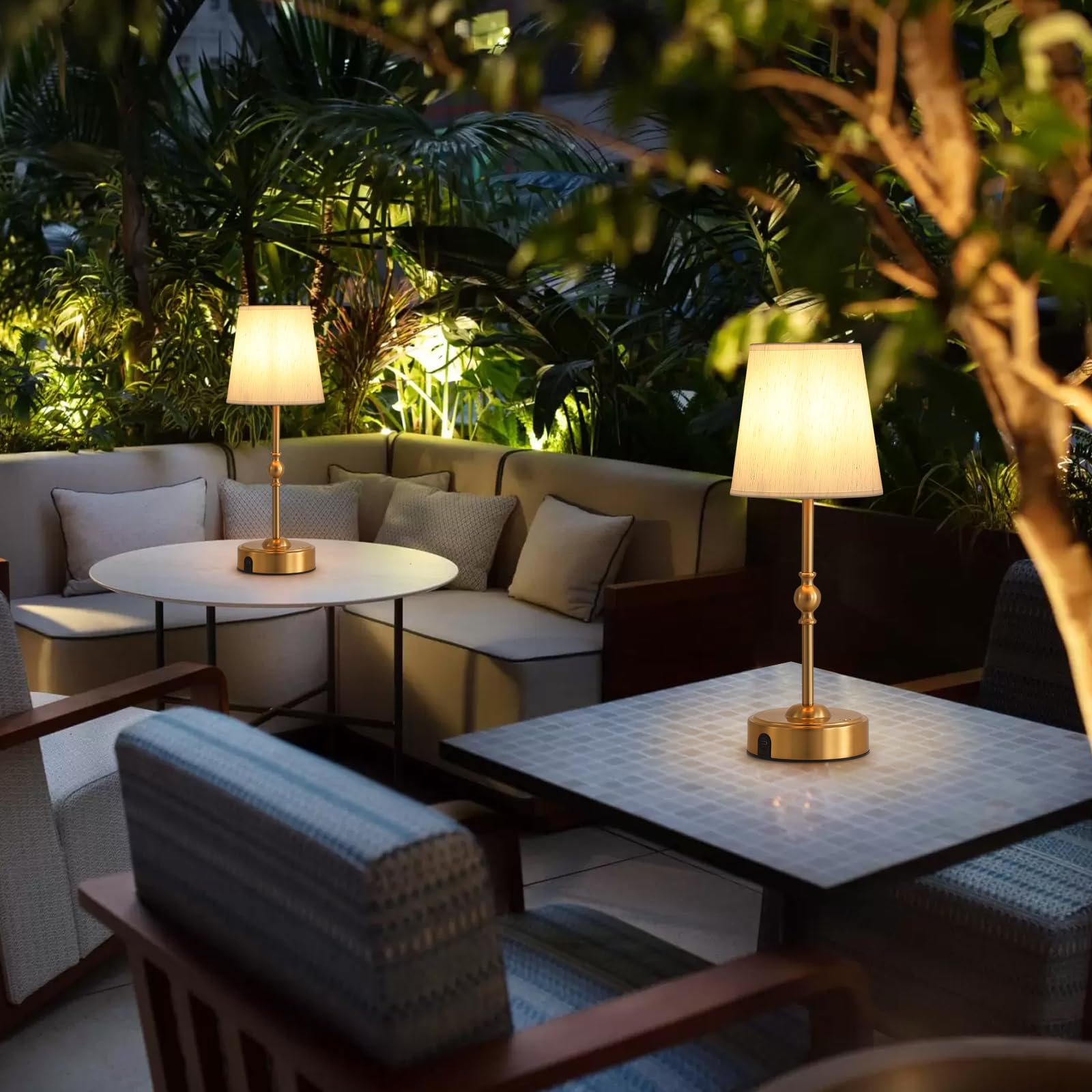 Cordless Rechargeable LED Table Lamp with Dimmer and USB Port