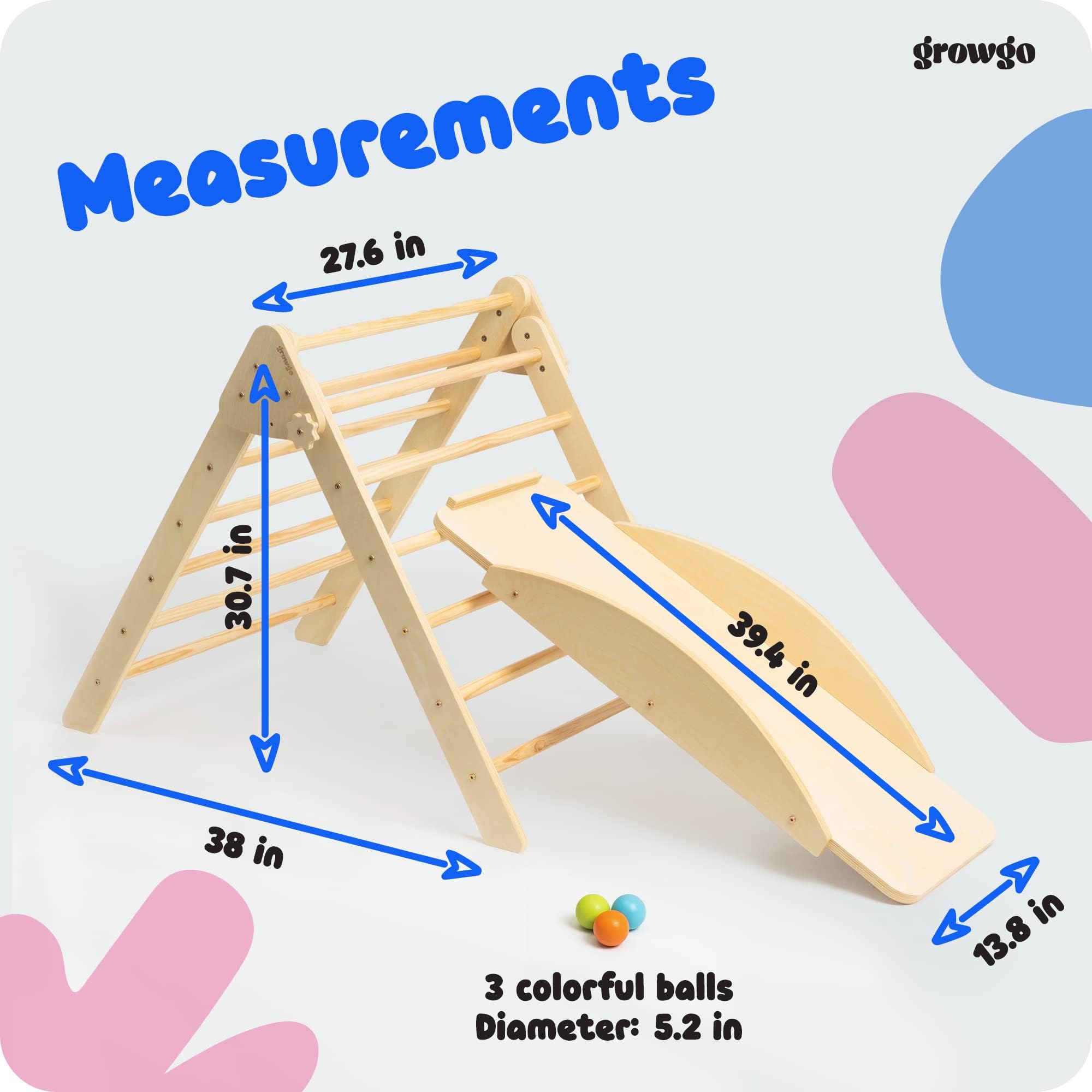 Pikler Triangle Climber with Ramp and Tent