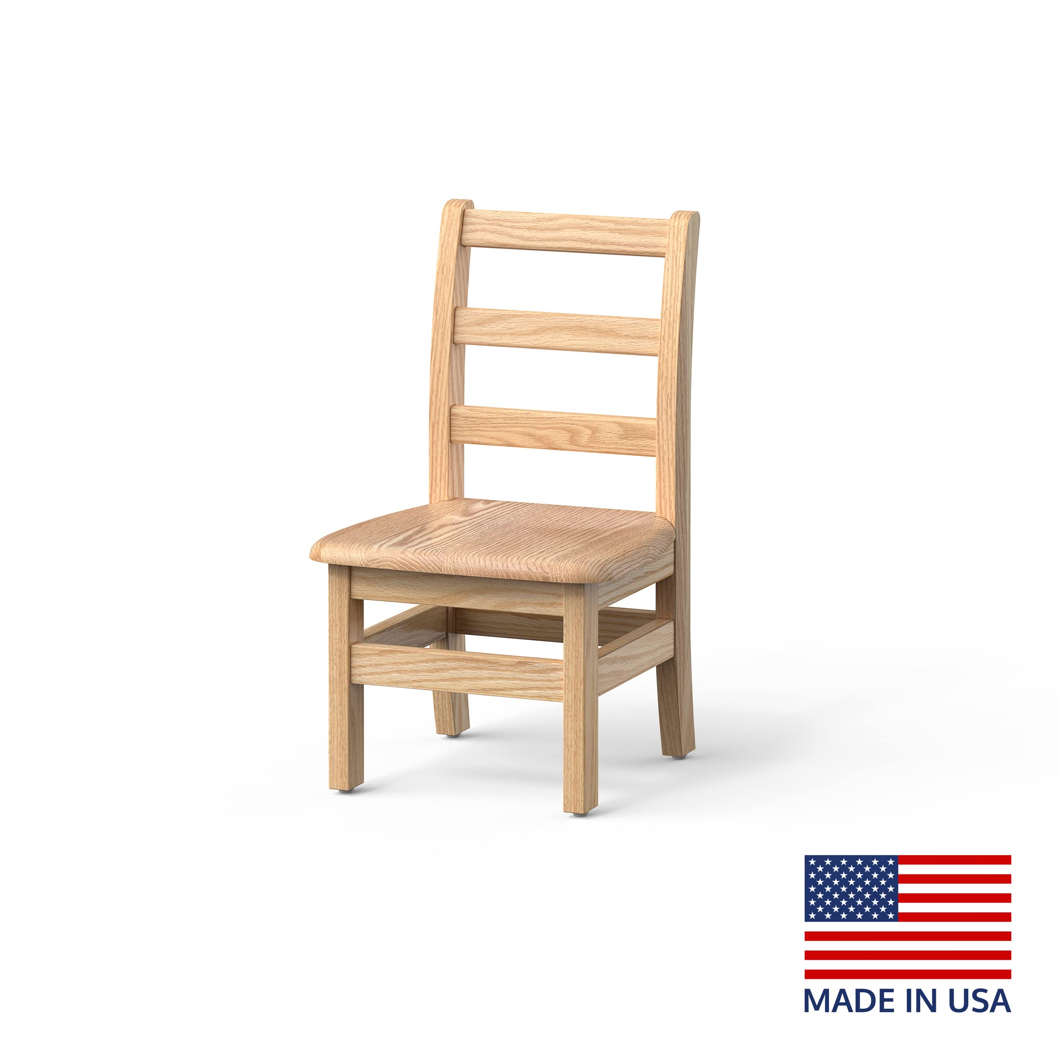 Kids Wooden School Chairs 8 Inch Red Oak 2 Pack