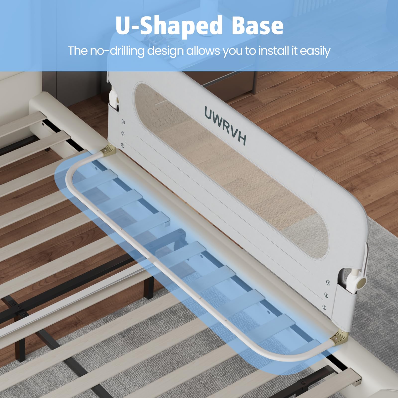 Folding Bed Rail Guard for Toddlers Safety Rail