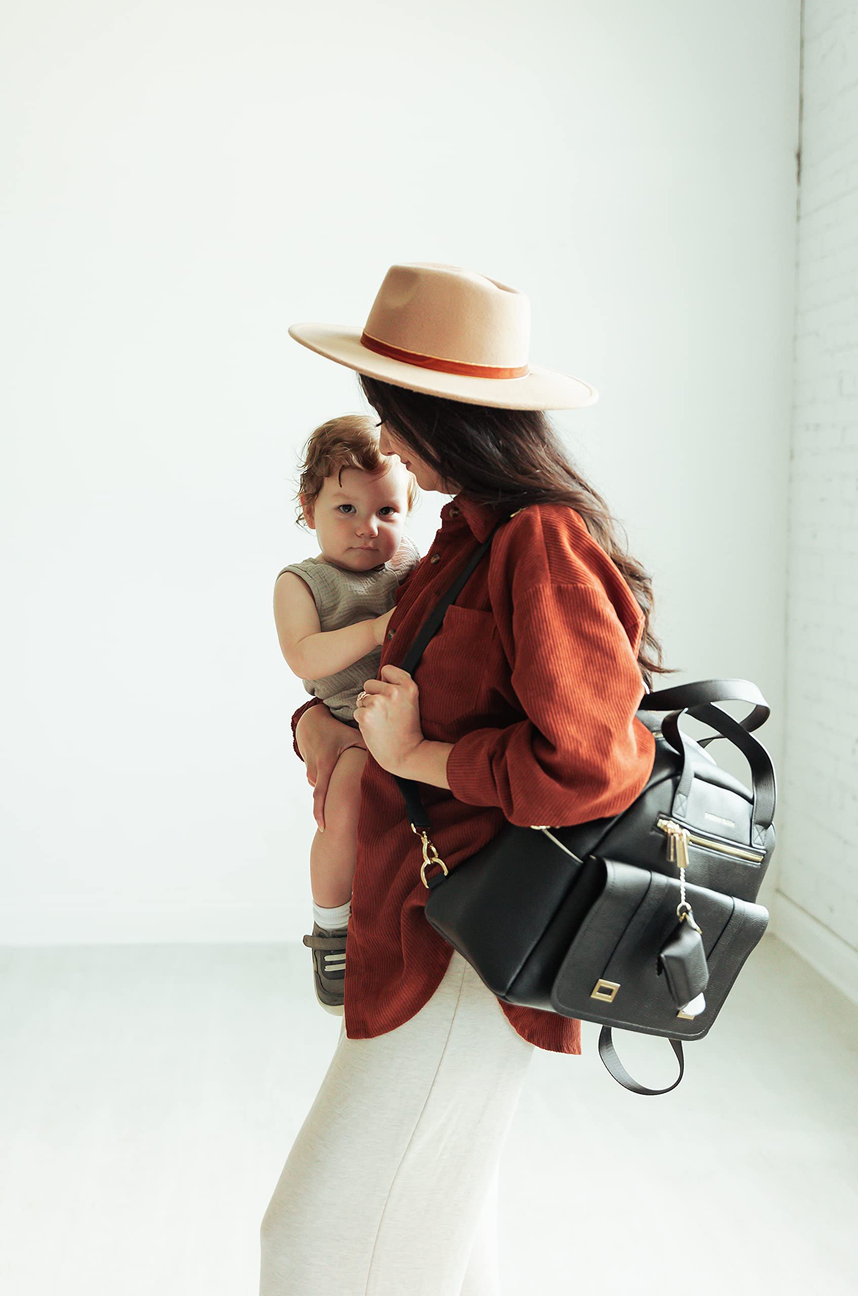 Bloom New and Upgraded Diaper Bag Backpack, Leather Baby Bag