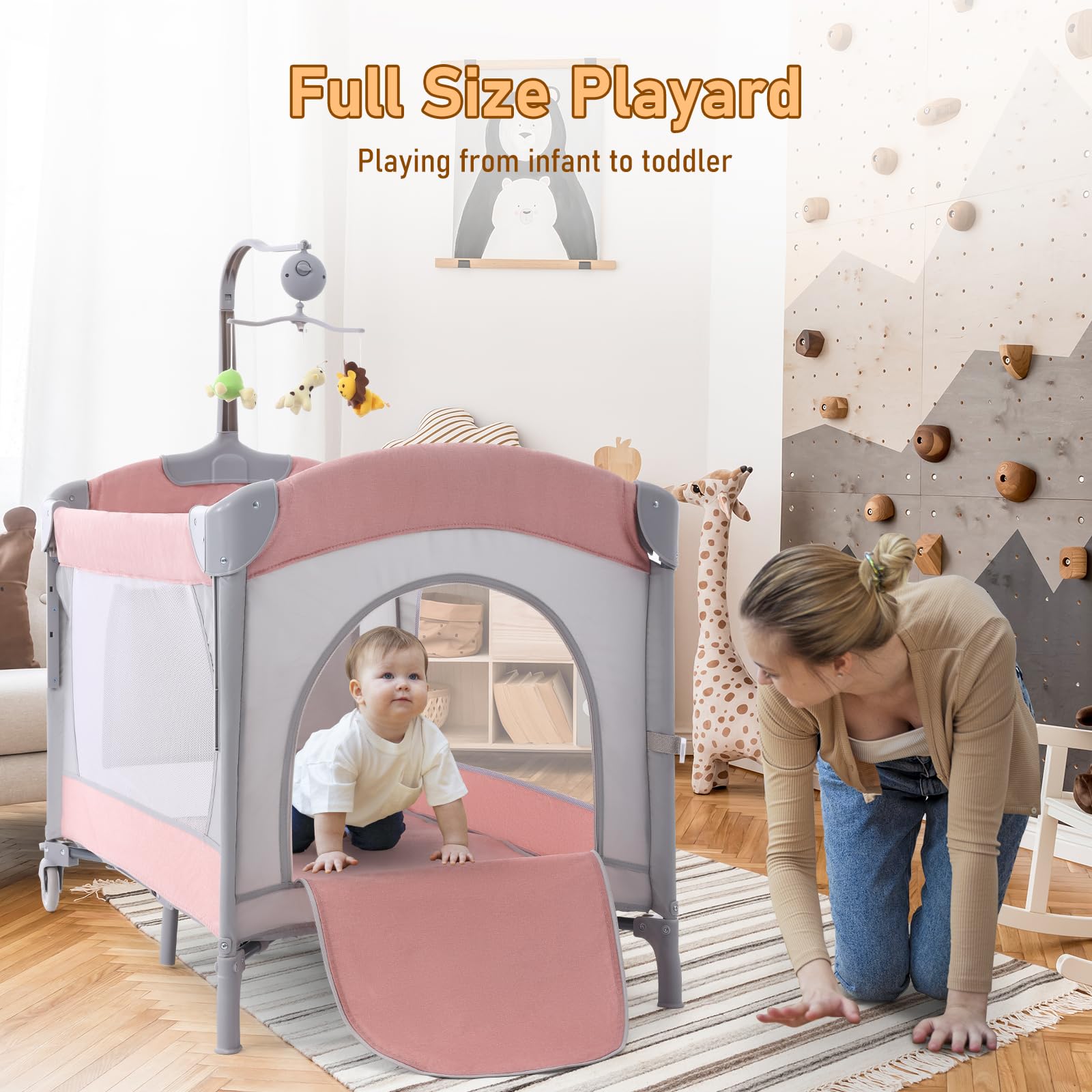 5-in-1 Baby Bassinet with Changing Table and Playpen