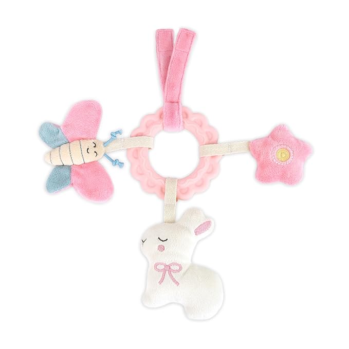 Goose and Friends Teether Ring – 8", Soft Silicone Teething Ring, Plush Toy for Infants, Baby