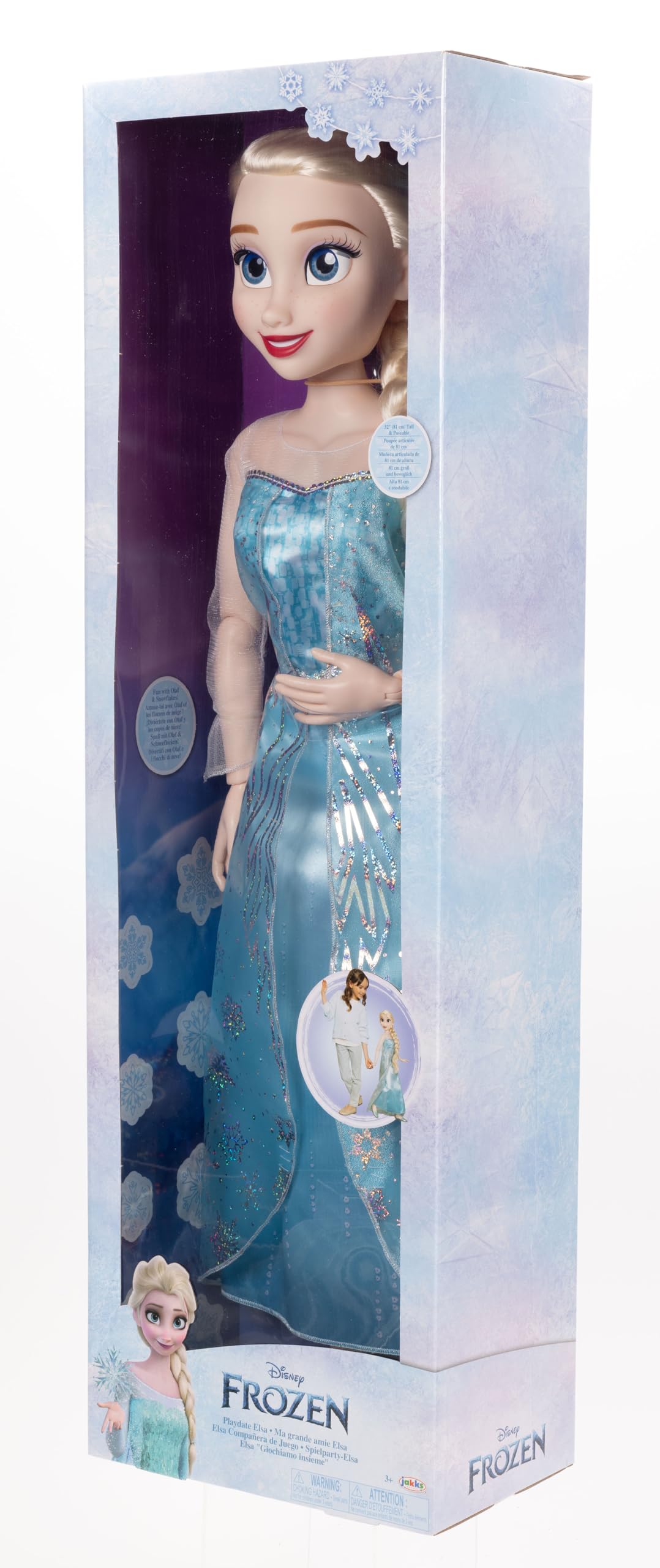 Frozen Playdate Elsa Doll 32"/ 81cm by Jakks Pacific, Fully Poseable Princess Doll