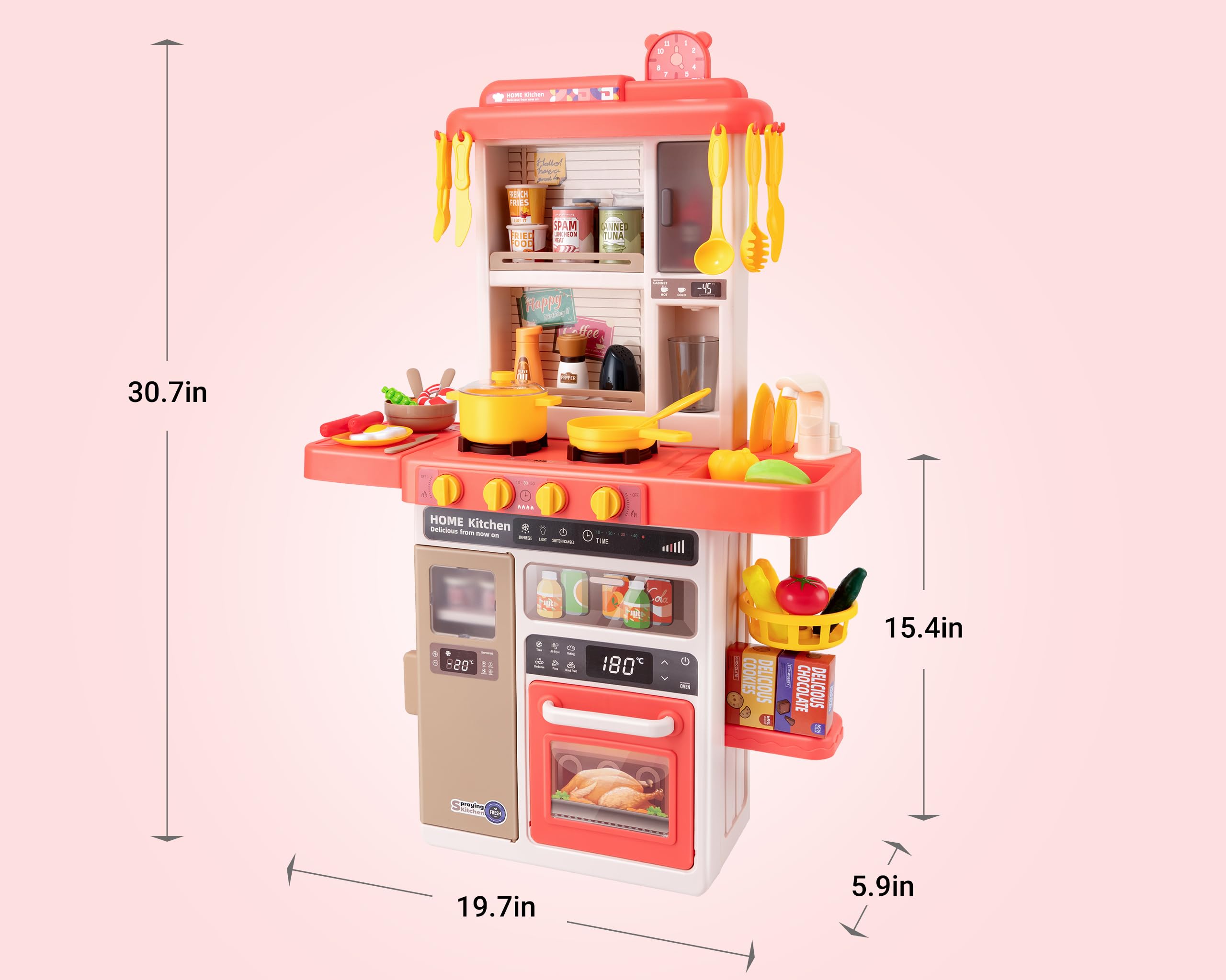 Interactive Kids Kitchen Play Set with 50 Pieces