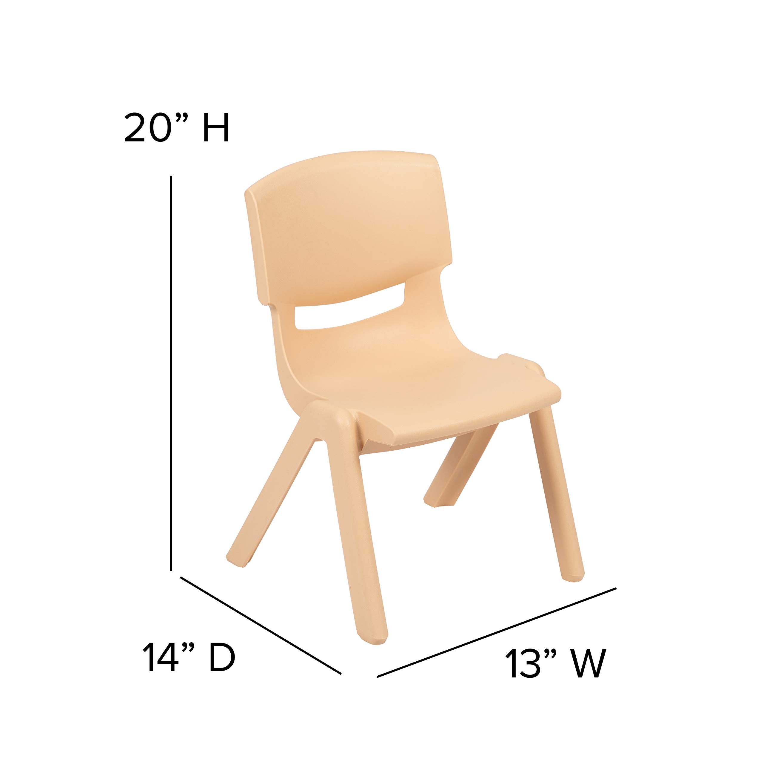 Natural Plastic Stackable School Chair with 10.5" Seat Height