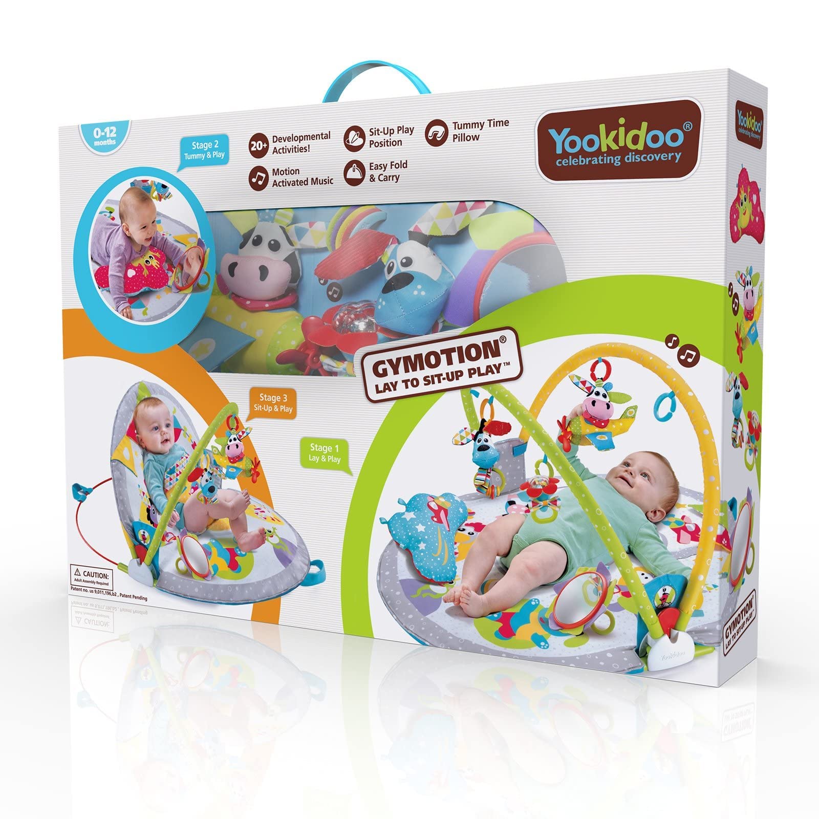3-in-1 Baby Activity Gym & Playmat with Tummy Time Pillow