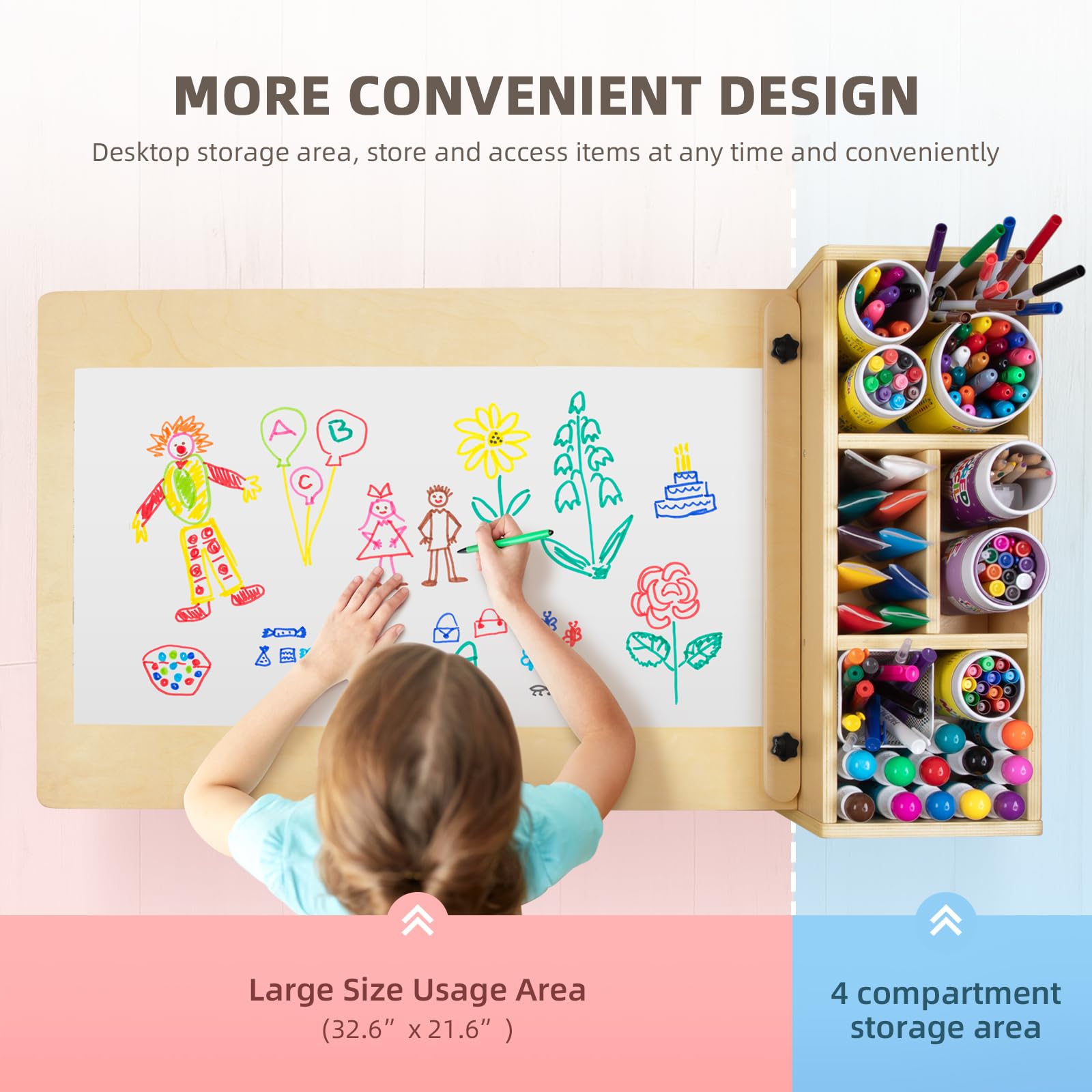 Kids Activity Table with Storage and 2 Chairs