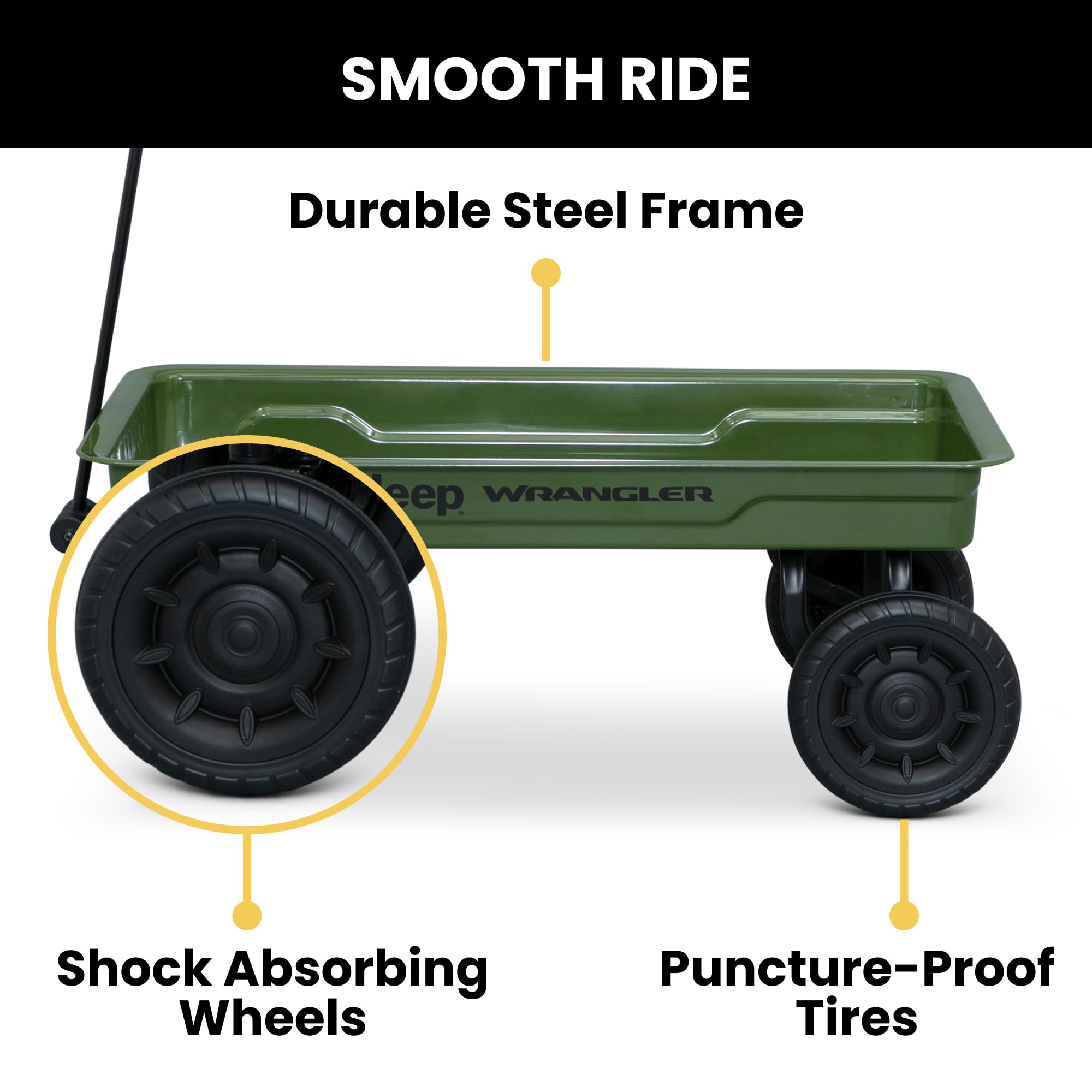 Kids Pull Wagon with All-Terrain Wheels and Steel Frame