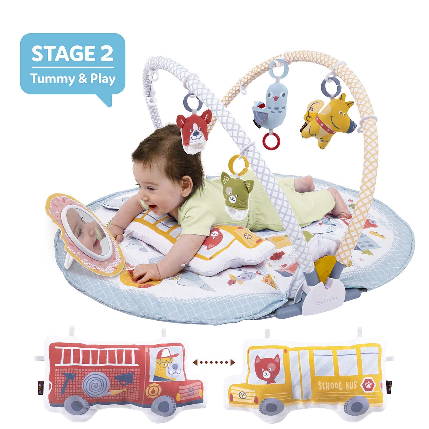Baby Gym Urban Lay to Sit-Up Playmat. 3-in-1 Newborns Activity Center