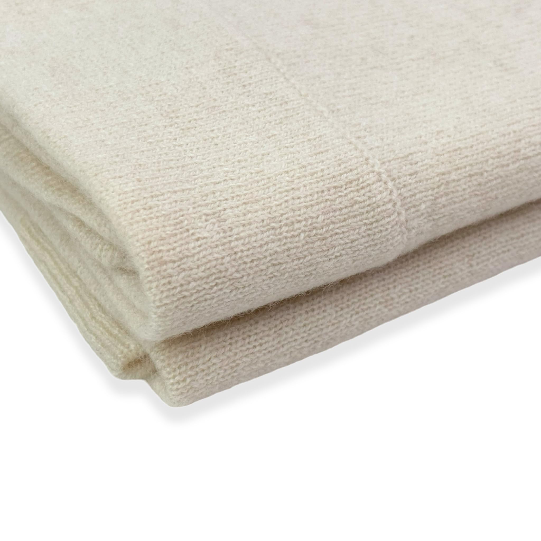 Cashmere Baby Blanket Luxe Knit Design in Natural - 32" x 40"