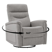 360° Swivel Glider Rocking Chair, Velvet Deep Seat Nursery Glider