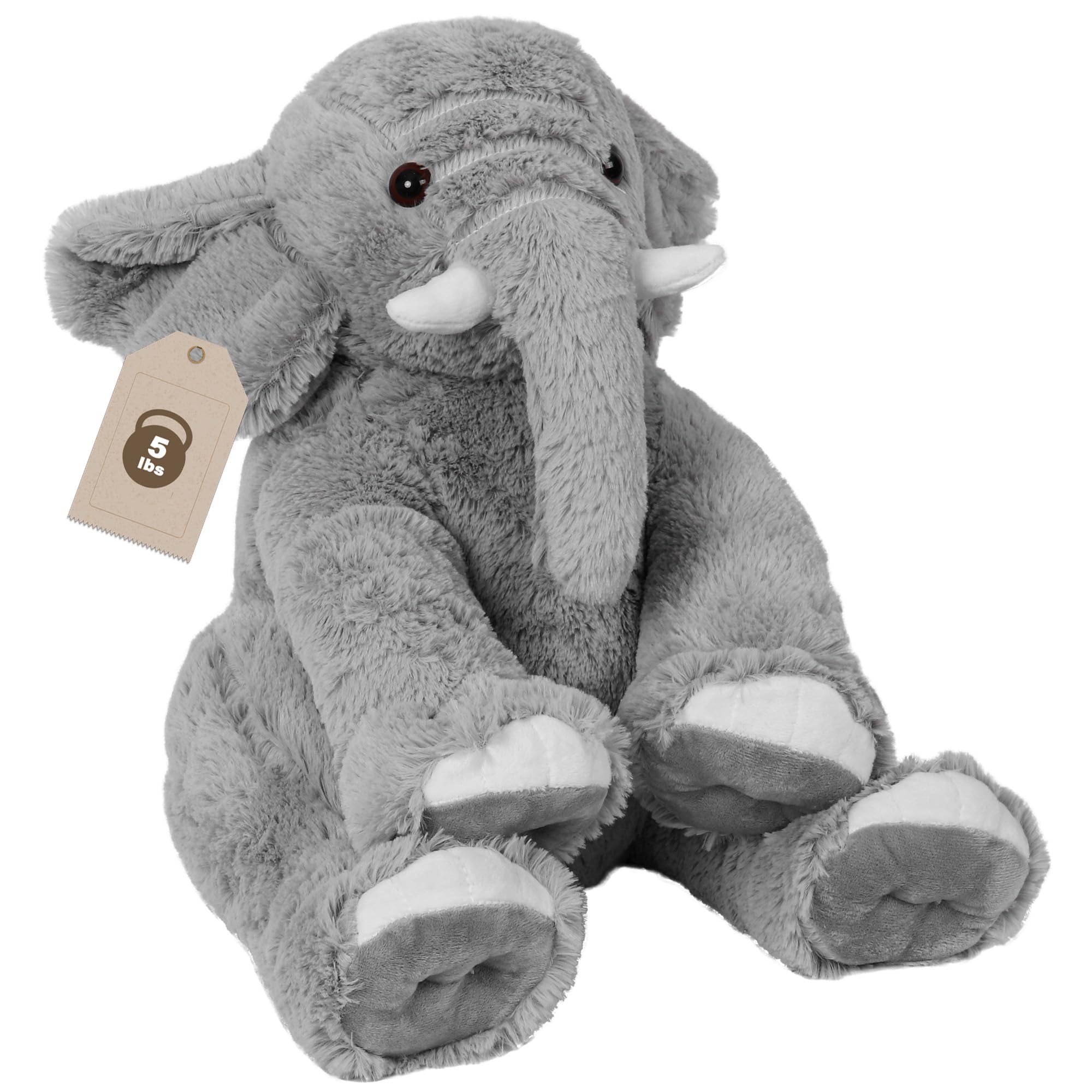 16in Elephant Weighted Stuffed Animals 5lbs, Elephant Weighted Plush